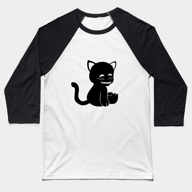 evil smile cat Baseball T-Shirt by Wan_Ram97